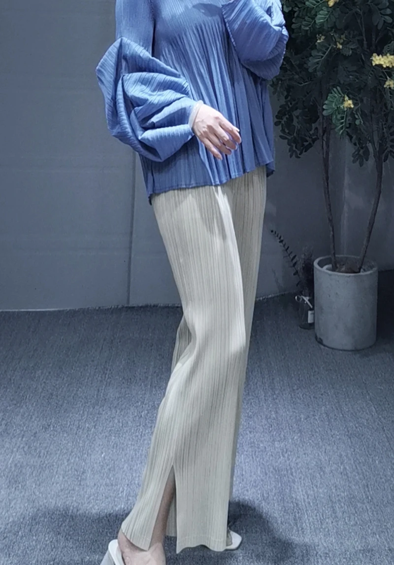 MIYAKE fold PP серия большой размер Женская одежда тонкие прямые брюки раздельные цвета девять цветов брюки повседневные брюки