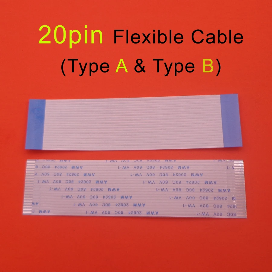 2pcs20pinFFCFPCFlatFlexibleCable05mm125mmPitchTypeAB