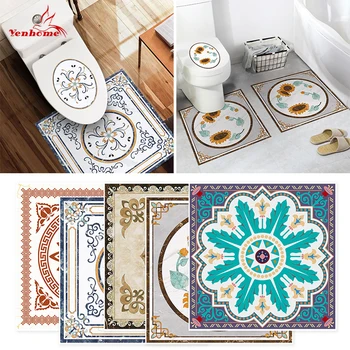 

Modern Pattern Toilet Stickers For Home Decoration Waterproof Mural Art Floor Stickers DIY Wall Decals Self Adhesive Wallpaper