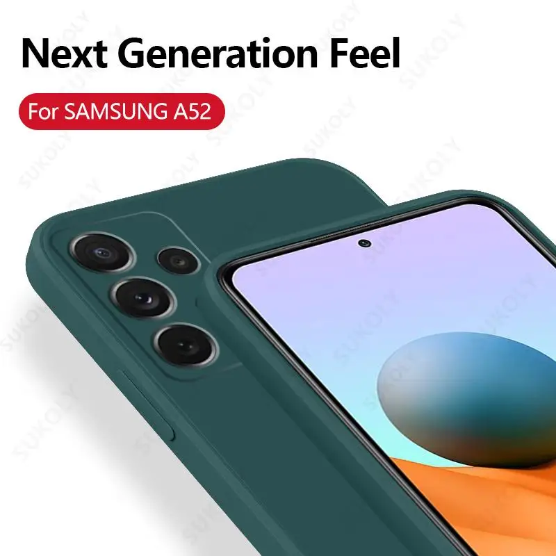 cute phone cases for samsung  VUÔNG Liquid Silicone Ốp Lưng Dành Cho Samsung Galaxy Samsung Galaxy S22 Cực A52 A72 A32 A51 A50 70 S20 FE S21 S10 Plus camera Bảo Vệ Bìa Mềm kawaii phone cases samsung