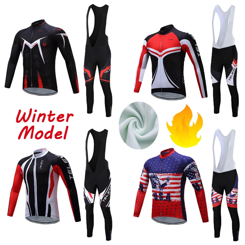 

Winter Thermal Fleece Cycling Clothing Suit Men 2019 Road Bike Clothes Set Bicycle Jersey Kits Mtb Uniform Dress Outfit Skinsuit