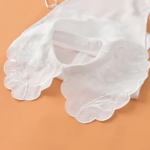 Moda grande lapela coleiras falsas para mulheres camisa branca removível coleiras falsas feminino renda meia camisa blusa destacável colarinho