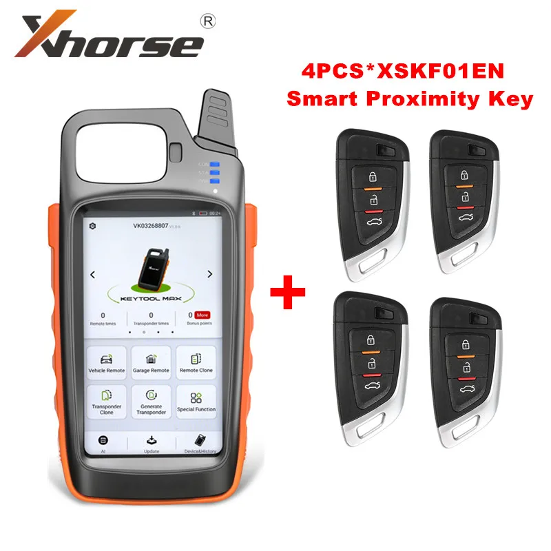 Xhorse VVDI KEY TOOL MAX Remote и чип генератор отправляется 4 шт. XSKF01EN Универсальный умный бесконтактный ключ бесплатно| |
