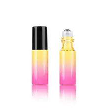 5 мл градиентные цветные стеклянные флаконы эфирное масло духи косметический лосьон металлический ролик пустые бутылки черное покрытие уход за кожей Инструмент