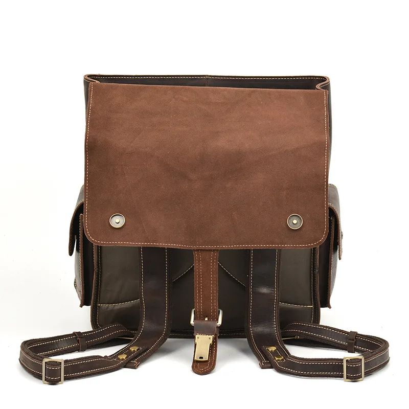 Open-up Display of Woosir Mens Leather Travel Backpack