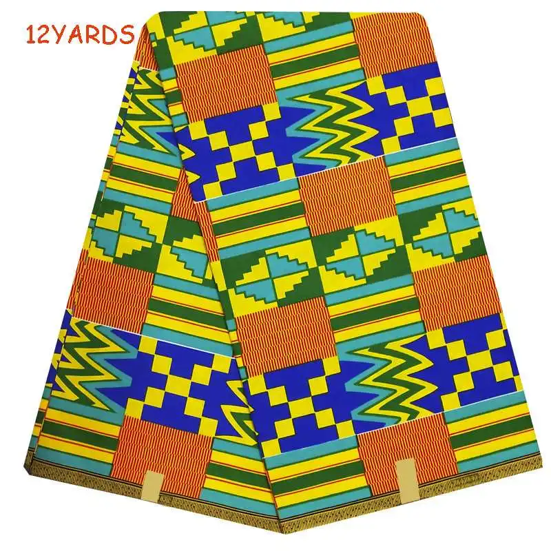 Горячая распродажа! Kente восковая ткань настоящий мягкий воск хлопок африканская восковая печать ткани 12 ярдов голландский воск стиль для шитья