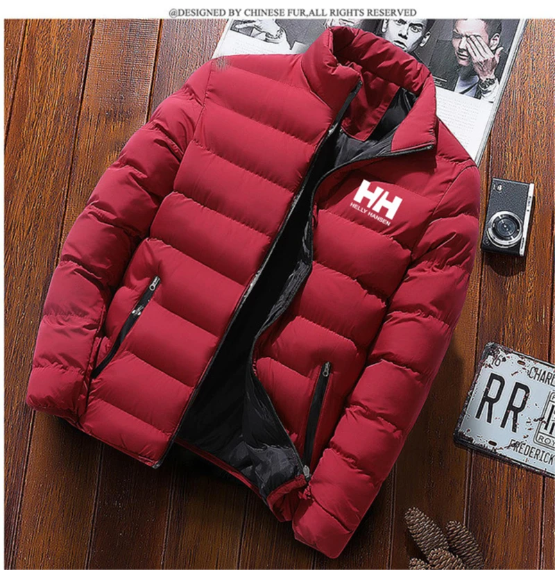 

2020 new winter jacket men's warm winter jacket men's thick zipper solid color warm clothing men's jacket