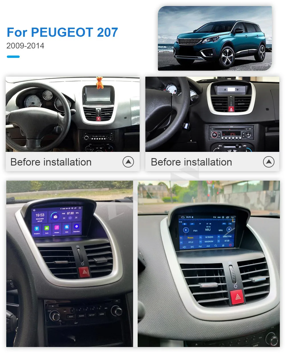Carplay For Peugeot 207 2007 2008 2009 