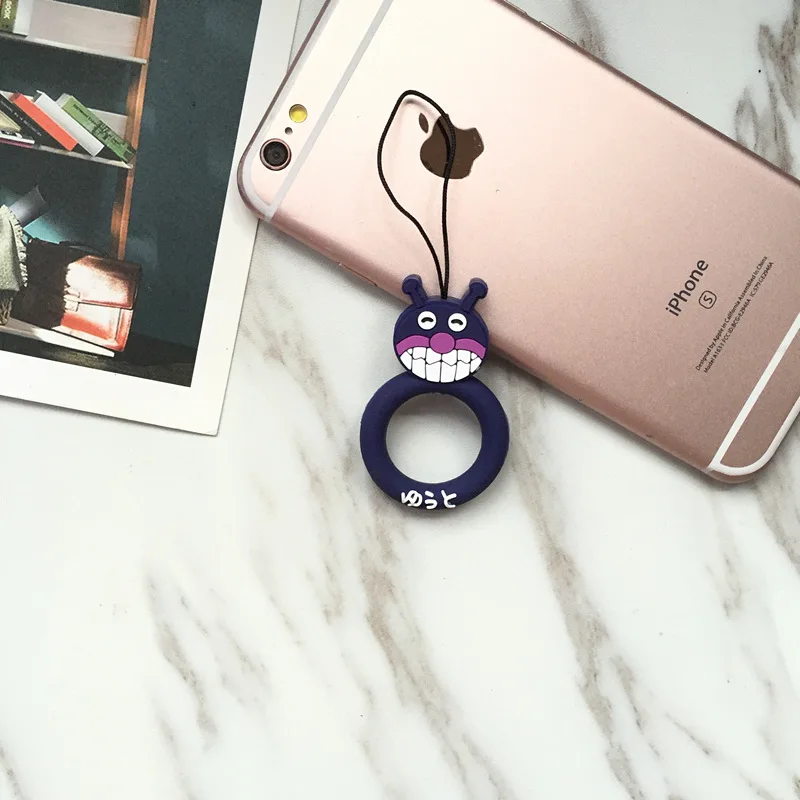 Мультипликационный нэтт schwein собрать силикон удобный шнурок schlussel кольцо lanyard anhanger кольцо seil geeignet мех alle handys - Цвет: C