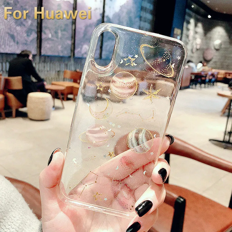 

Luxury Giltter Spece Phone Cases For Huawei P20 P8 P9 Lite 2017 Pro Nova 3i 3e 4 P Smart Soft Silicon Back Cases