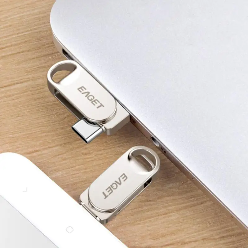 EAGET CU30 16 Гб/32 ГБ/64 Гб/128 Гб металлический USB 3,0/type-C флеш-накопитель карта памяти OTG Тип C ручка-накопитель для ПК Мини U диск
