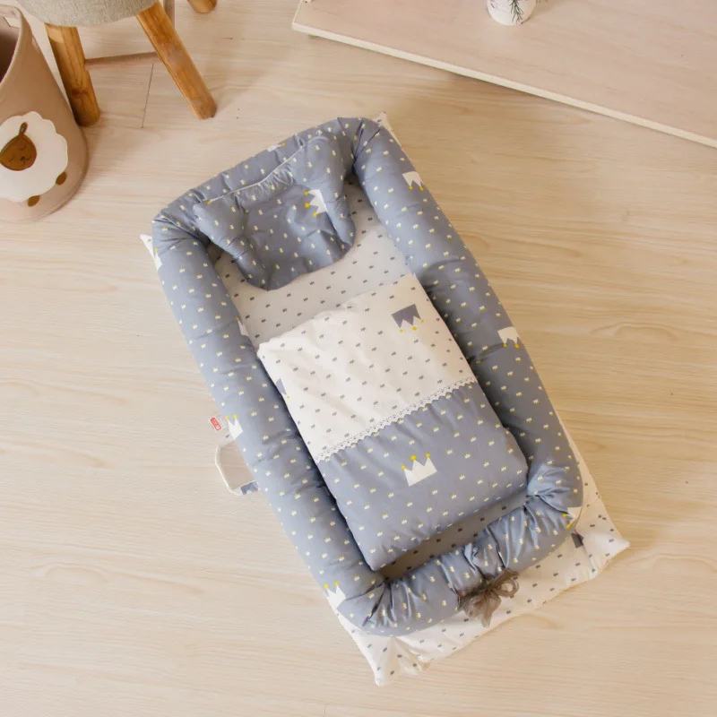 Для детей, младенцев, новорожденных спальная кроватка кровать с подушкой Стёганое одеяло Портативный переносная детская кроватка для
