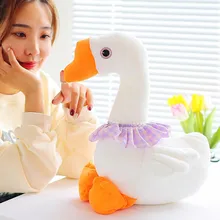 Grande poupée en peluche d'oie pastorale blanche, oreiller confortable, poupée de chiffon pour enfants, petit jouet pour attraper des oies