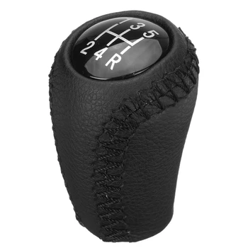 

5-Speed Pu Leather Gear Shift Knob Head Shifter Black For Mazda 3 5 6