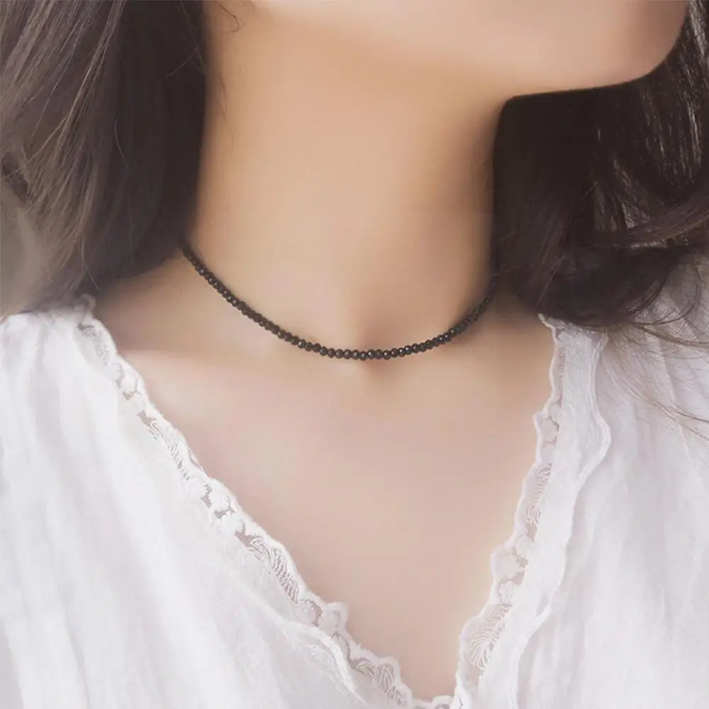 Beaded Crystal Choker Necklace Chain Glass Beads Female Jewelry Girls For Women Short Li I1B7 | Украшения и аксессуары