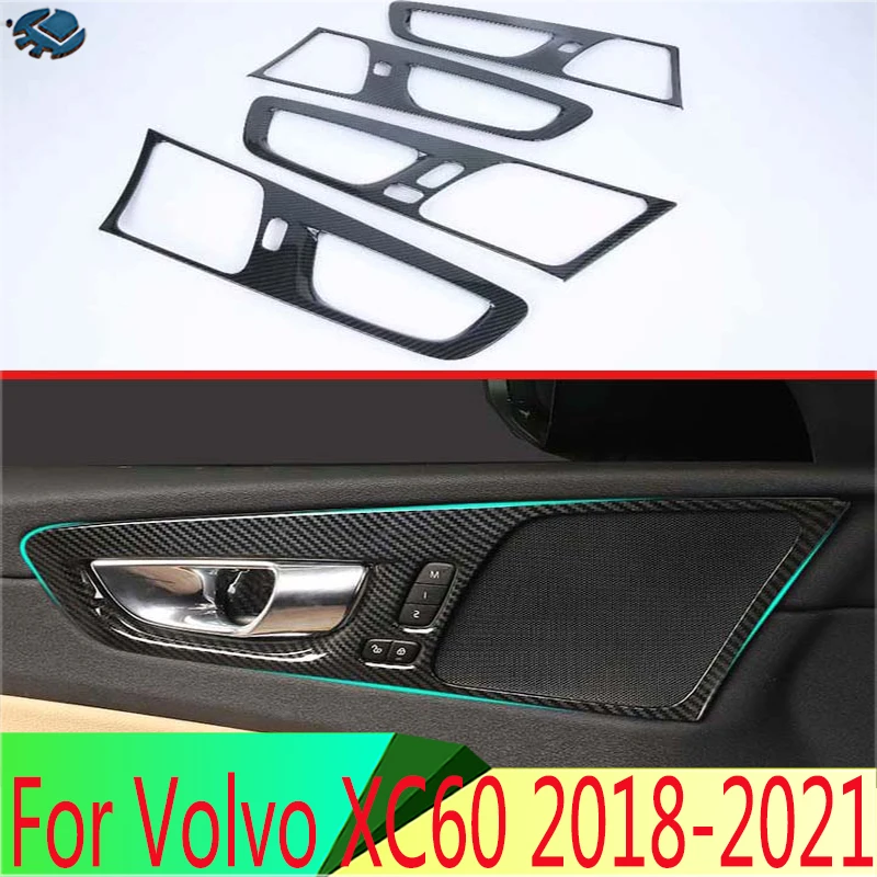 

Для Volvo XC60 2018-2021, стильная фоторамка из углеродного волокна, отделка чаши, вставка, рамка, украшение