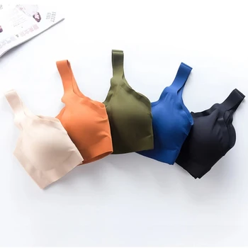 Seamless Girl Gym Sports Bra Women Padded Push Up Wirefree Sport Yoga Bra Plus Size Fitness Yoga Vest Sleeping Running Underwear 2