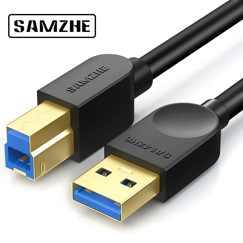 SAMZHE USB 3 0 кабель для принтера Type B Male к A 2 Canon Epson HP Label|Компьютерные кабели и разъемы|