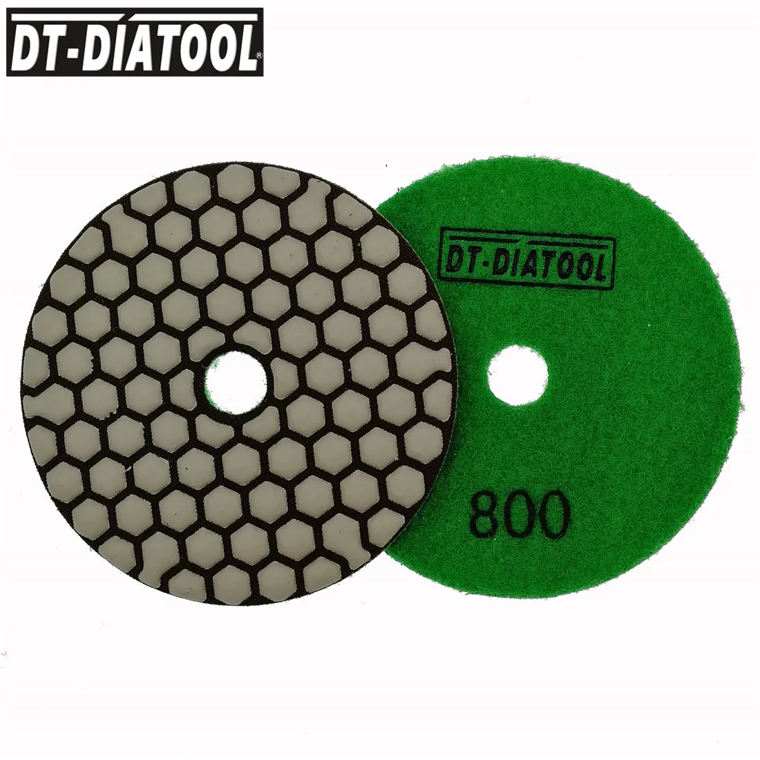 DT-DIATOOL 4 шт. 100 мм/" профессиональный класс Сухие алмазные полировочные колодки Гибкая Смола Бонд шлифовальные диски мрамор, гранит, камень