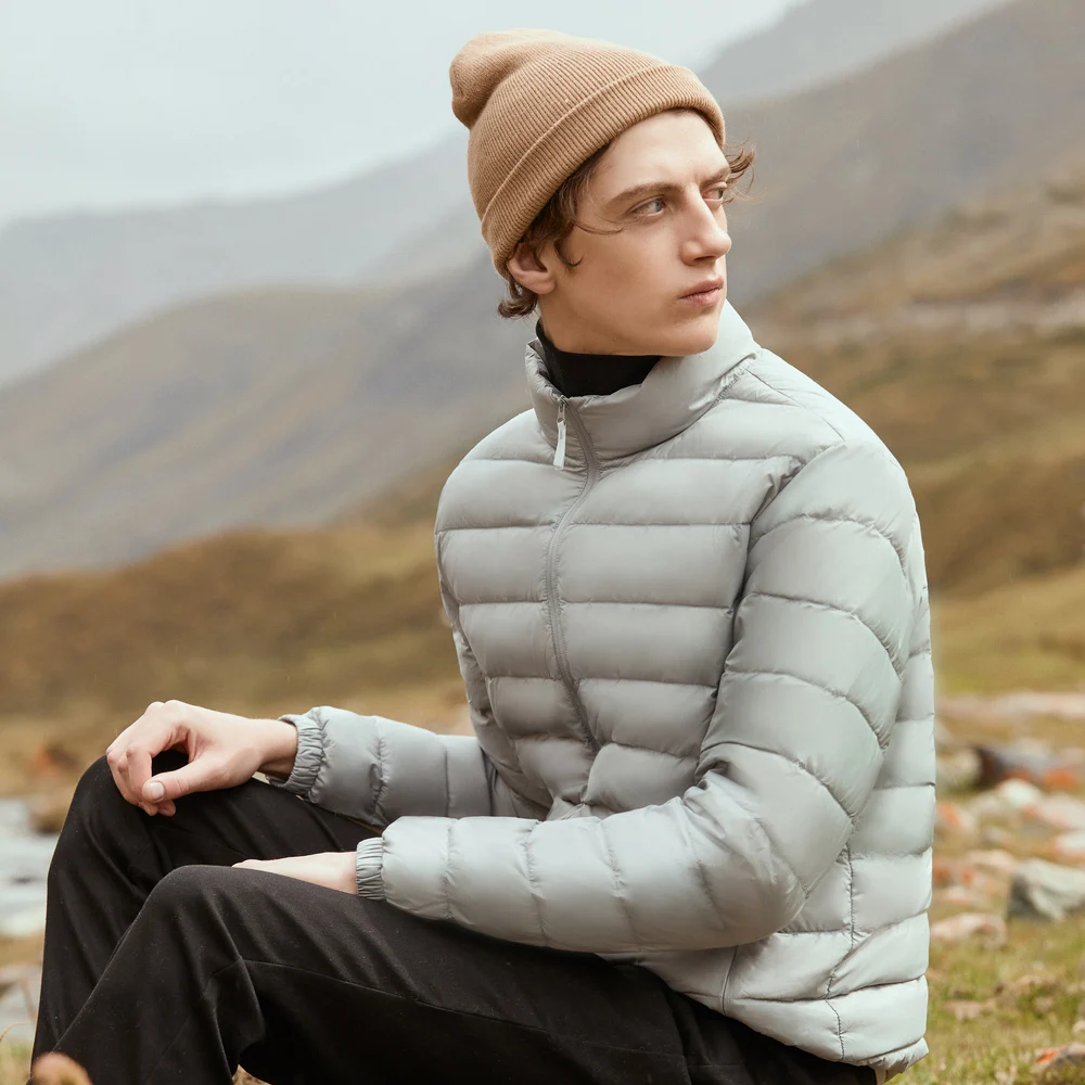  Metersbonwe 2019 doudoune hommes hiver portabilité chaud 90% duvet de canard blanc à capuche homme 