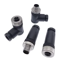 1Pc M12 Sensor connector waterproof straight angle male female screw threaded plug coupling 3 4 5 8 Pin - Image 2