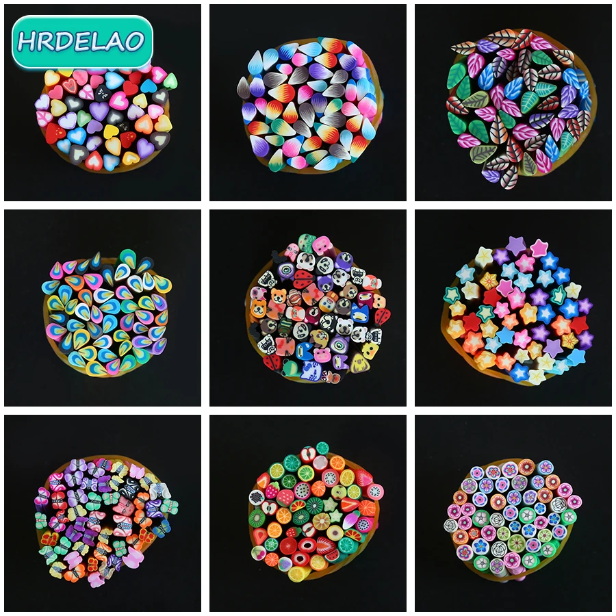 50pcs/bag Polymer Fruit Animal Slices For Slimes Supplies Nails Art Tips Clay Charms Accessories Nail Toy ​Gift | Игрушки и хобби