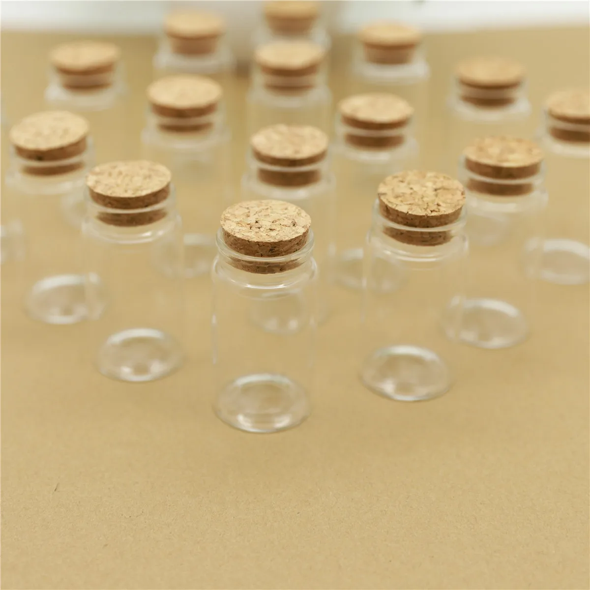 6 Pcs/lot  25*37*70mm 50ml Little Glass Bottle Stopper Dragees Glass Jars Storage for Spice Candy Containers Vials Test Tube 4