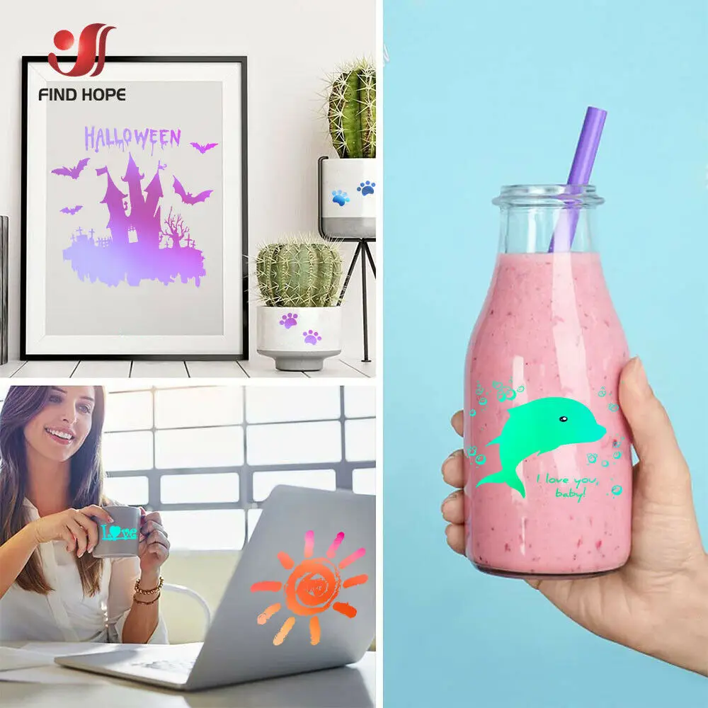 Iridescent Silky Adhesive Craft Vinyl Sheets for Sticker Festival Party Decoration Car Decal Film for Cutting Machine Cut DIY