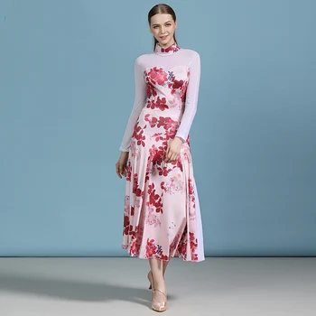 

Ballroom Dance Dresses Woman Spandex Silk Screen Standard Ballroom Dress Modern Dancing Outfit Flamenco Spanish Clothes DNV12231