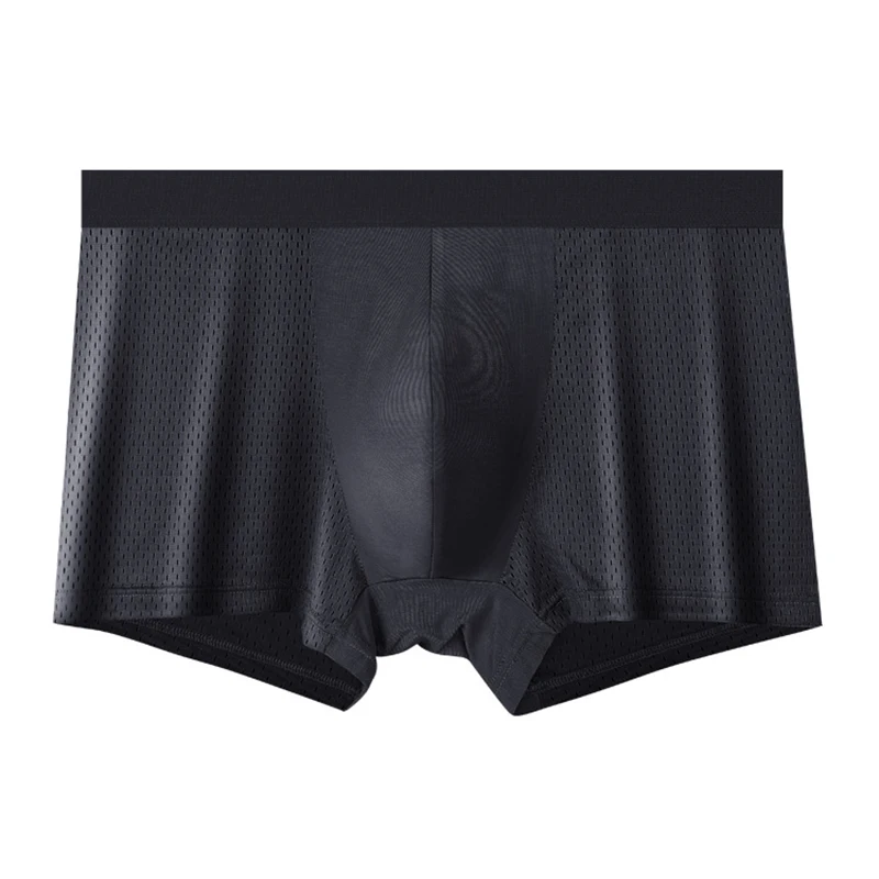 tight boxers New Ice Silk Men's Underwear Mesh Large Size Undies Breathable  Man Panties Mesh Sexy Comfortable Boxer Shorts Men Underpants men underwear types