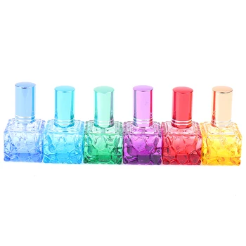 

1PCS 10ml Colorful Small Sample Portable Parfume Refillable Scent Sprayer Cosmetic Spray Bottle Square Glass Perfume Bottle