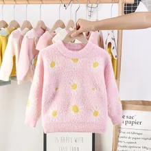 Детский свитер новые продукты осень и зима корейский стиль Детская мода Fanshui норка кашемир вырез лодочкой жаккард Горячая Sal