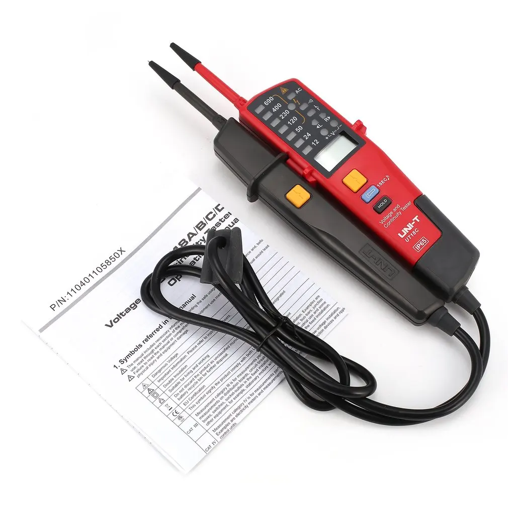 

UNI-T UT18C/D Auto Range Voltage Meter Continuity Phase Rotation RCD LCD LED Two Pole Tester Detector On-Off Test Voltmeter