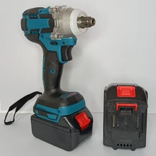 

2 In 1 Brushless Cordless 18V Electric Impact Wrench 1/2Inch Power Tools LED light Adapt 15000Amh Li Battery To Makita Battery