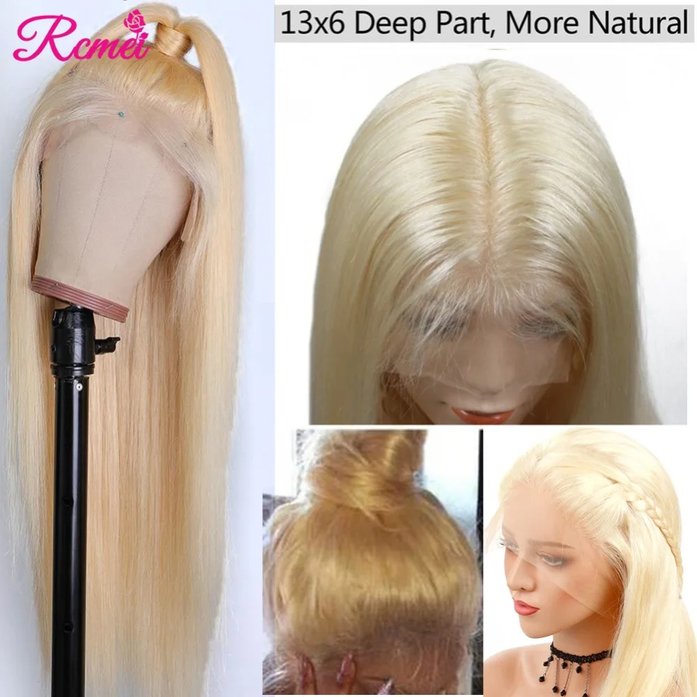 13x6 Синтетические волосы на кружеве al парик 613 Мёд блондинка Синтетические волосы на кружеве парики из натуральных волос бразильский длинный прямой прозрачный кружевной парик предварите