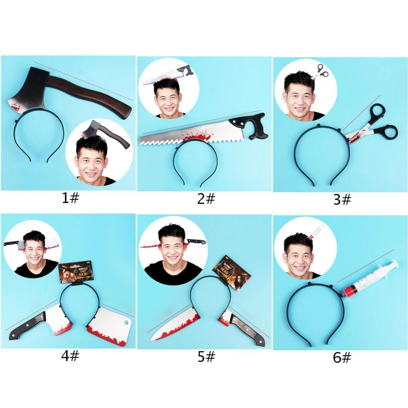 Halloween Horror Bloody Trick Joke Make Up Party Festival Decor Head Ornament Ideal For Playing