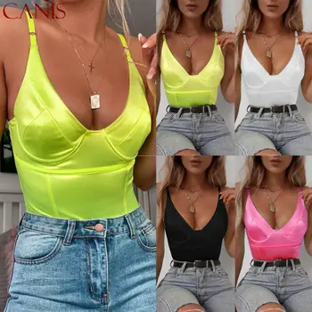 

2019 Women's Sexy Summer Solid Sleeveless Jumpsuit Bodycon Bodysuit Leotard Tops Romper Shirts