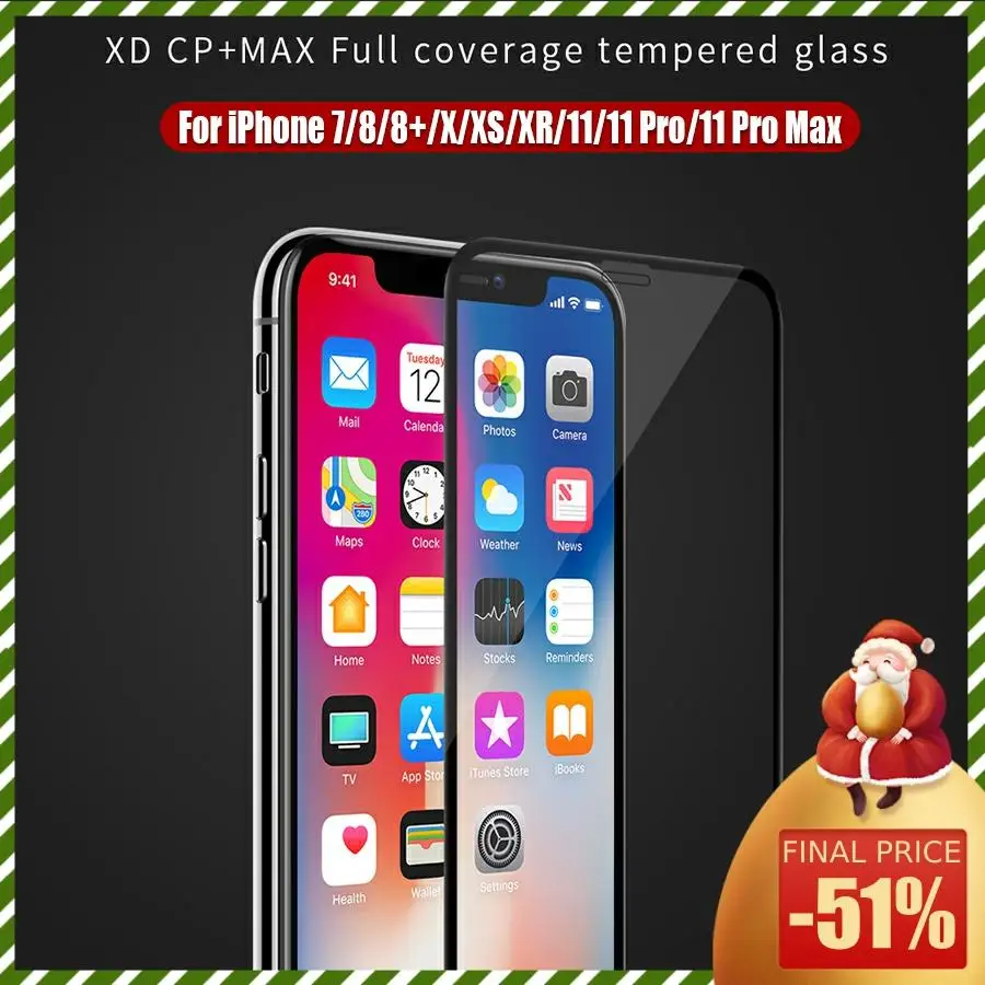 NILLKIN XD+ Glass Screen Protector For iPhone 11 Pro XR XS Max 11 8
Plus 3D Safety Protective Tempered Glass for iPhone XS Glass
