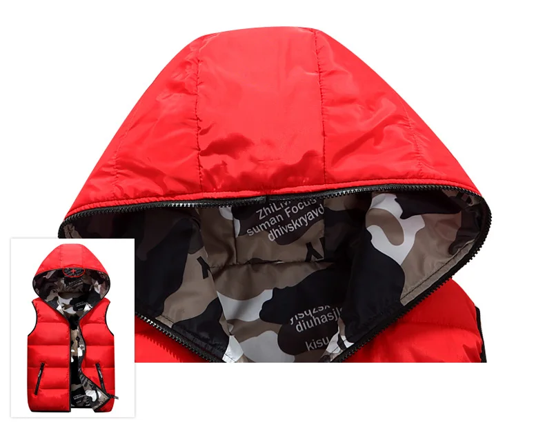 Speed Hiker Autumn Winter Vest Men Both Side Wear Thicken Warm cotton-padded Hooded Camouflage Printed Waistcoat M-5XL