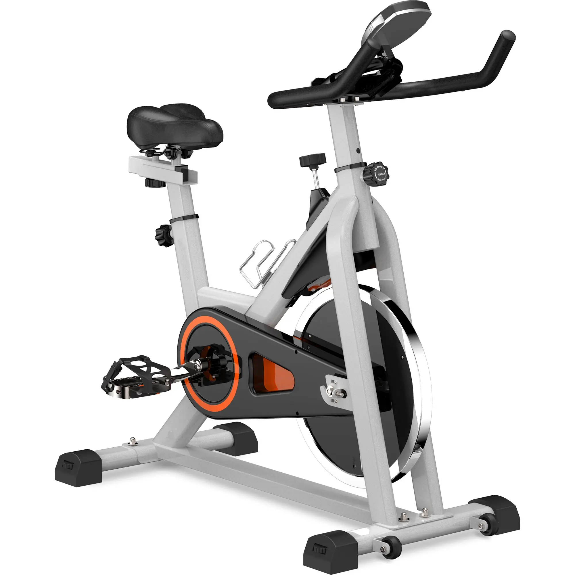 

US Stock Spinning Bike Home Indoor Exercise Cycling Bike With Oversize Soft Saddle and LCD Monitor Fitness Equipment