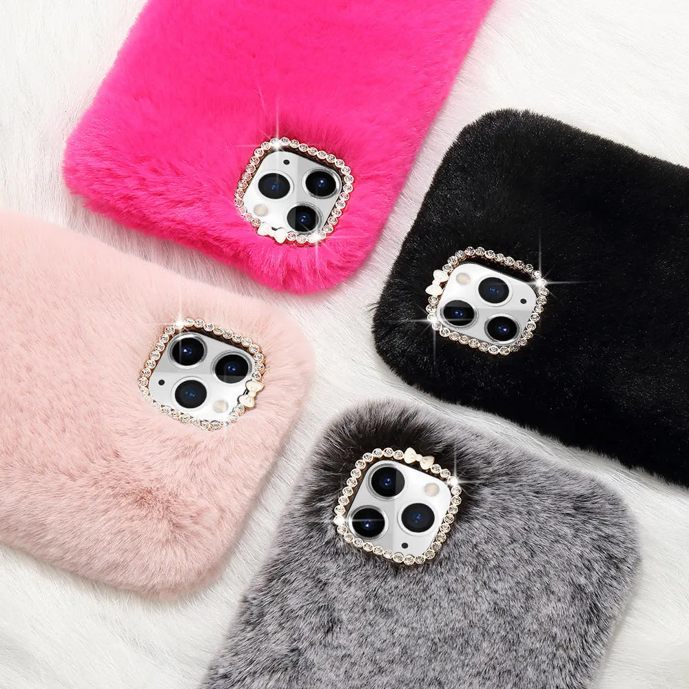 Women Luxury Fluffy Fur Phone Case for IPhone 11 Pro Max X XR XS Max 6