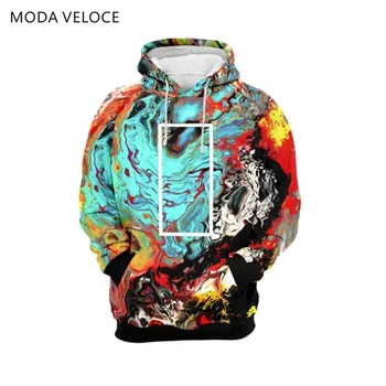 

MODAVELOCE Oil Painting Hoodie Polyester With Wool Sweatshirt Men Color Hoodie Anime's Cosplay Hoodie Cotton