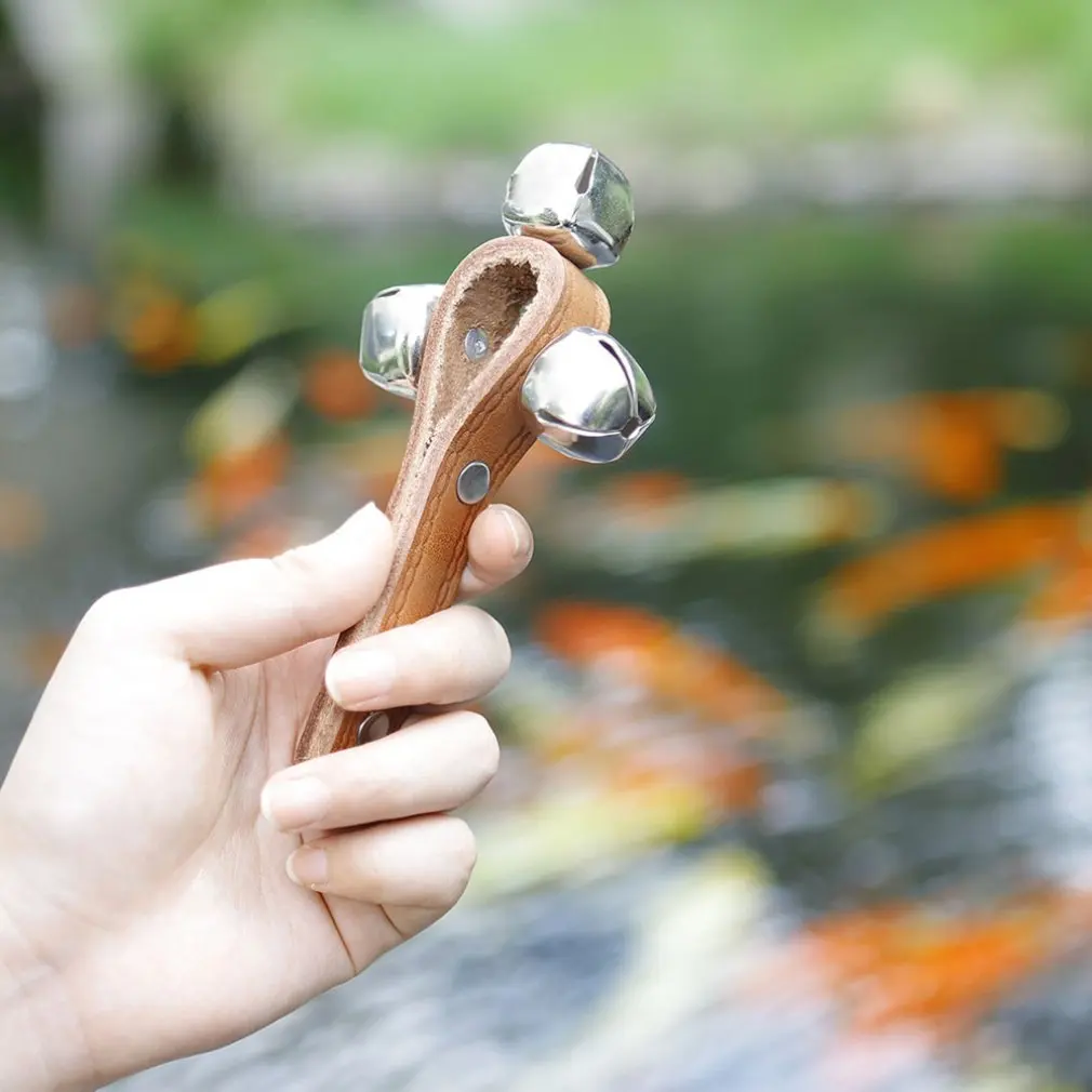  Three Bell Leather Rattle Baby Toy Leather Rattle Early Education Teaching Aid Children Percussion  - 4000464674180