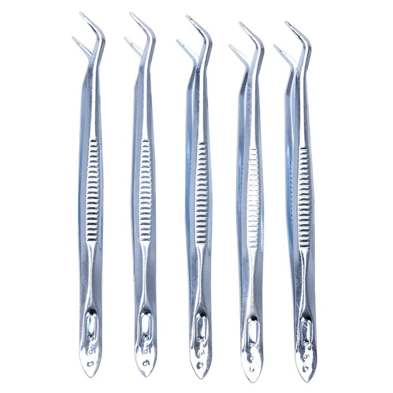 1pc/5pcs Tweezers Stainless Steel Eyebrow Tweezer Flat Tip Tweezers for Hair Removal Face Professional Eyes Cosmetic Tool
