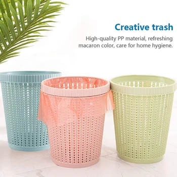 

New Hollow Garbage Bin Storage Basket with Built-in Garbage Bag Box Coverless for Home-30