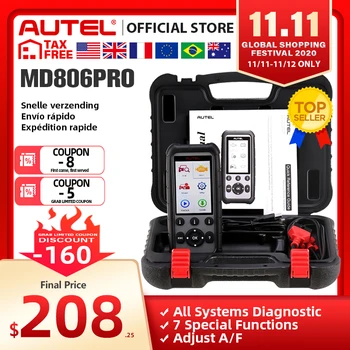 

Autel MaxiDiag MD806 Pro OBD2 Scanner Car Automotive Diagnostic Tool Auto Code Reader OBDII OBD Scan Tool pk MD802 MD805 MD802