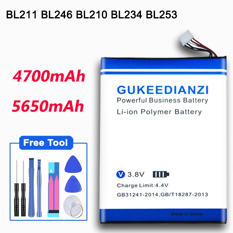 GUKEEDIANZI BL211 BL246 BL210 BL234 BL253 Батарея для lenovo P780 Z90 A536 A606 S820 A5000 A2010 литийионный Аккумулятор для Батарея