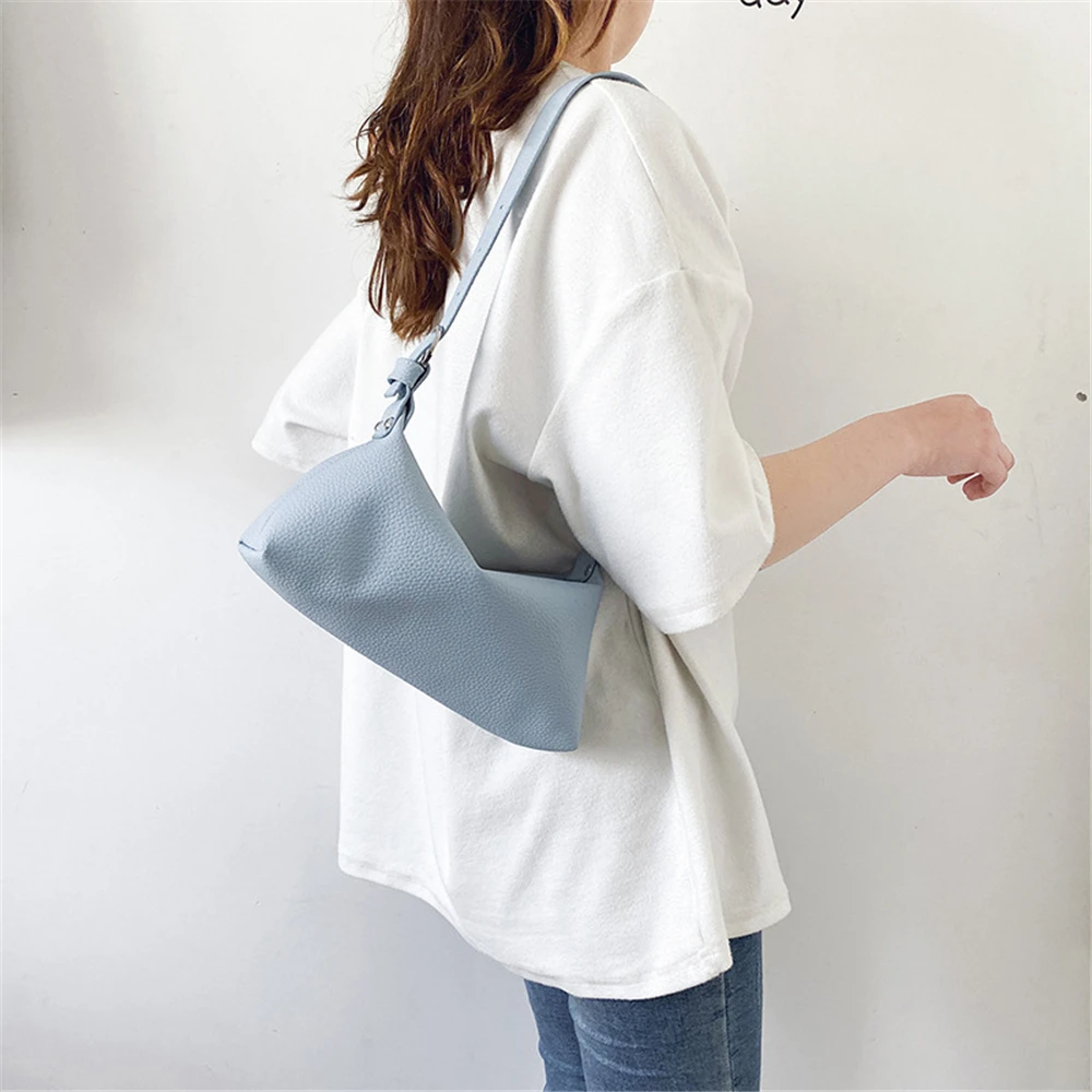 2020 Women's Bag Trend Baguette PU Solid Color Fashion New Woman Shoulder Handbag Lady Purses and Handbags Luxury Bolsos Mujer | Багаж и