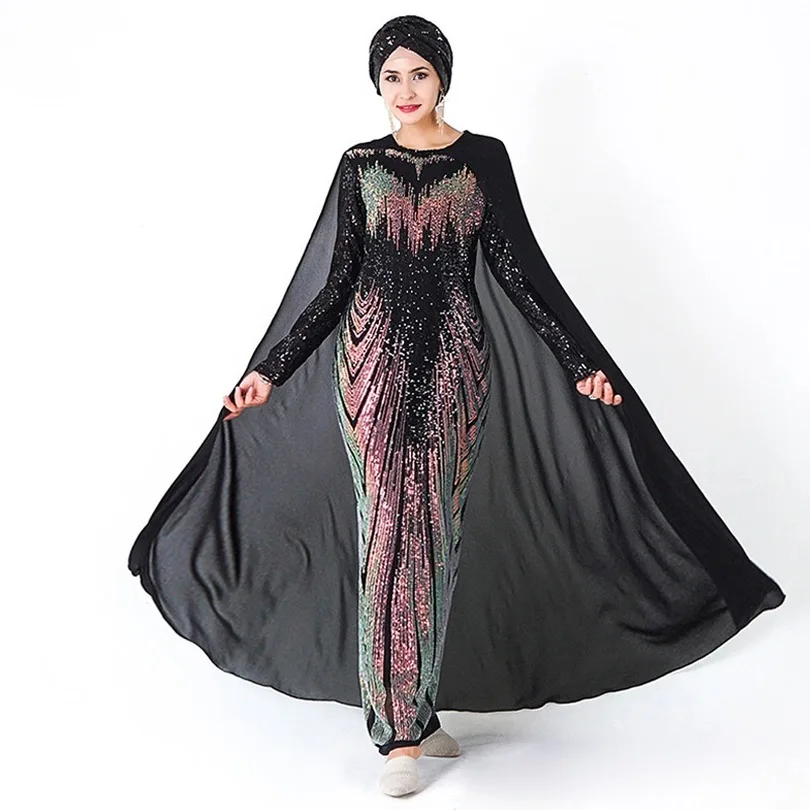 Party Sequin Dubai Abaya Turkish Dresses Hijab Muslim Dress Islam Clothing Abayas For Women Caftan Kaftan Robe Musulmane Femme