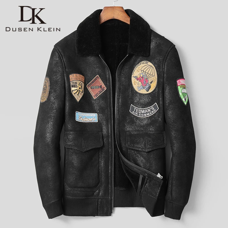 DK Новинка 2019 зимнее меховое кожаное пальто из натуральной кожи мужское теплое
